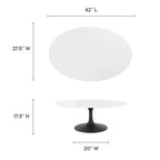EEI-3533-BLK-WHI Lippa 42" Oval Wood Coffee Table by Modway