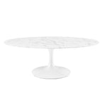 EEI-2022-WHI Lippa 48" Oval Faux Marble Coffee Table by Modway