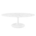 Modway EEI-2022-WHI Lippa 48" Oval Faux Marble Coffee Table White