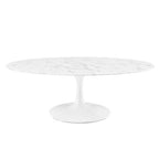 Modway EEI-2022-WHI Lippa 48" Oval Faux Marble Coffee Table White