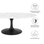EEI-3537-BLK-WHI Lippa 48" Oval Faux Marble Coffee Table by Modway