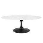 EEI-3537-BLK-WHI Lippa 48" Oval Faux Marble Coffee Table by Modway