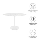 EEI-2021-WHI Lippa 48" Oval Faux Marble Dining Table by Modway