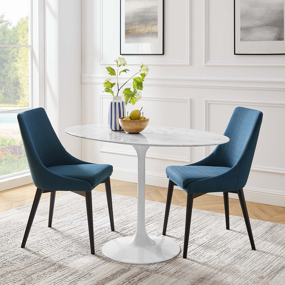 EEI-2021-WHI Lippa 48" Oval Faux Marble Dining Table by Modway