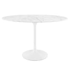 EEI-2021-WHI Lippa 48" Oval Faux Marble Dining Table by Modway