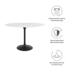 EEI-3518-BLK-WHI Lippa 48" Oval Faux Marble Dining Table by Modway