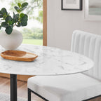 EEI-3518-BLK-WHI Lippa 48" Oval Faux Marble Dining Table by Modway