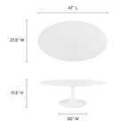 EEI-2018-WHI Lippa 48" Oval-Shaped Wood Coffee Table by Modway