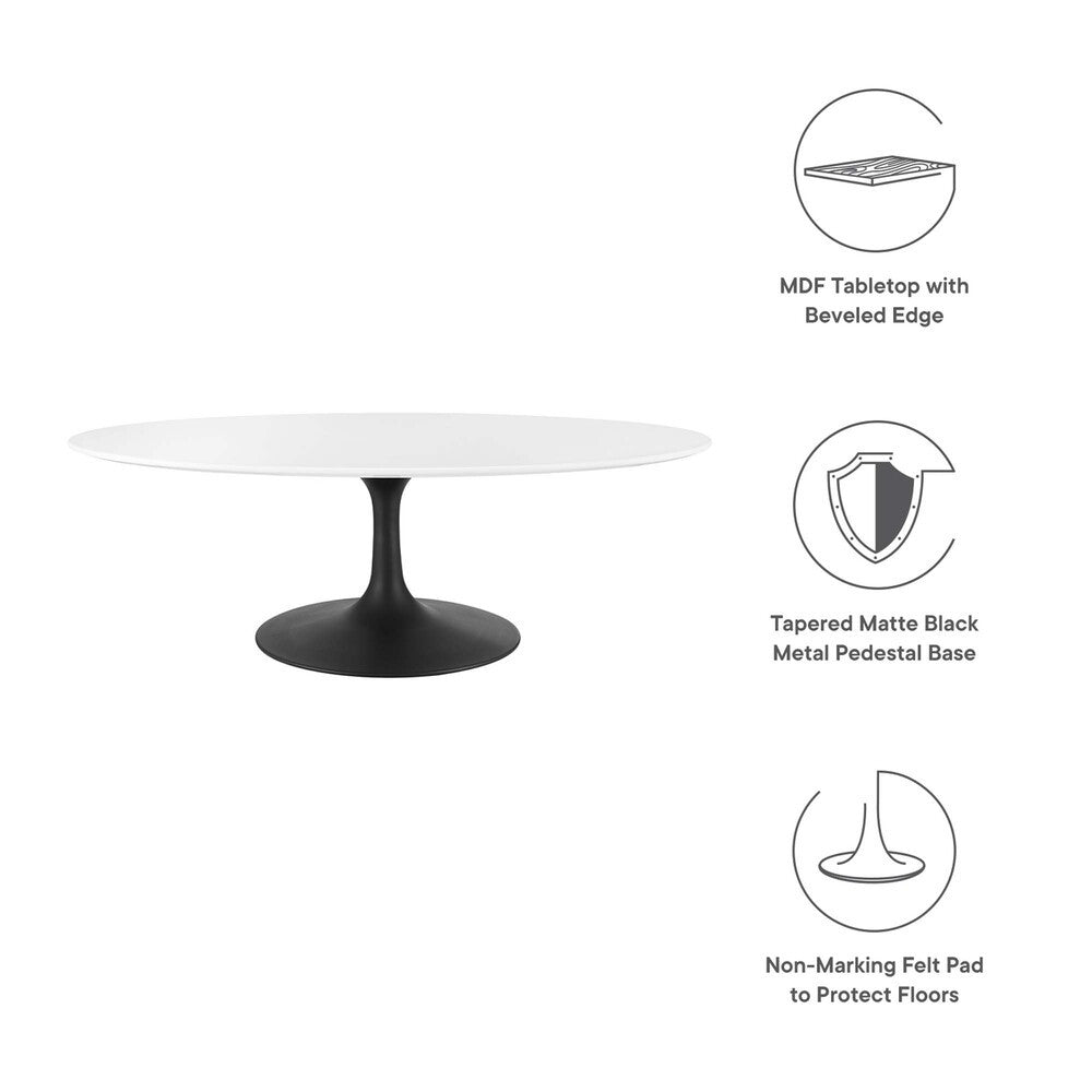 EEI-3536-BLK-WHI Lippa 48" Oval Wood Coffee Table by Modway