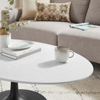 EEI-3536-BLK-WHI Lippa 48" Oval Wood Coffee Table by Modway