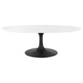 Modway EEI-3536-BLK-WHI Lippa 48" Oval Wood Coffee Table Black White