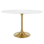 EEI-3215-GLD-WHI Lippa 48" Oval Wood Dining Table by Modway