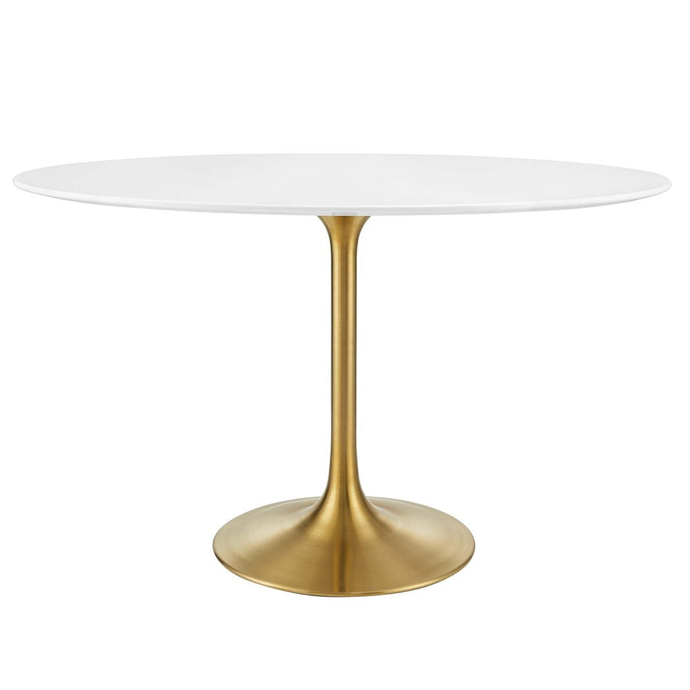 EEI-3215-GLD-WHI Lippa 48" Oval Wood Dining Table by Modway