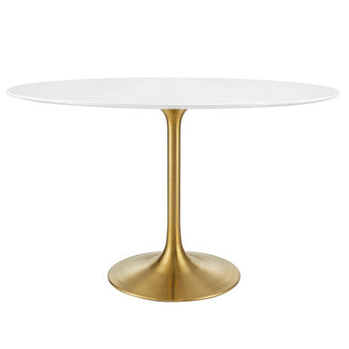 Modway EEI-3215-GLD-WHI Lippa 48" Oval Wood Dining Table Gold White