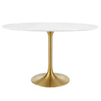 Modway EEI-3215-GLD-WHI Lippa 48" Oval Wood Dining Table Gold White