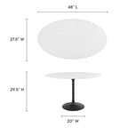 EEI-3517-BLK-WHI Lippa 48" Oval Wood Dining Table by Modway