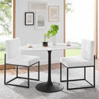 EEI-3517-BLK-WHI Lippa 48" Oval Wood Dining Table by Modway