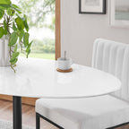 EEI-3517-BLK-WHI Lippa 48" Oval Wood Dining Table by Modway