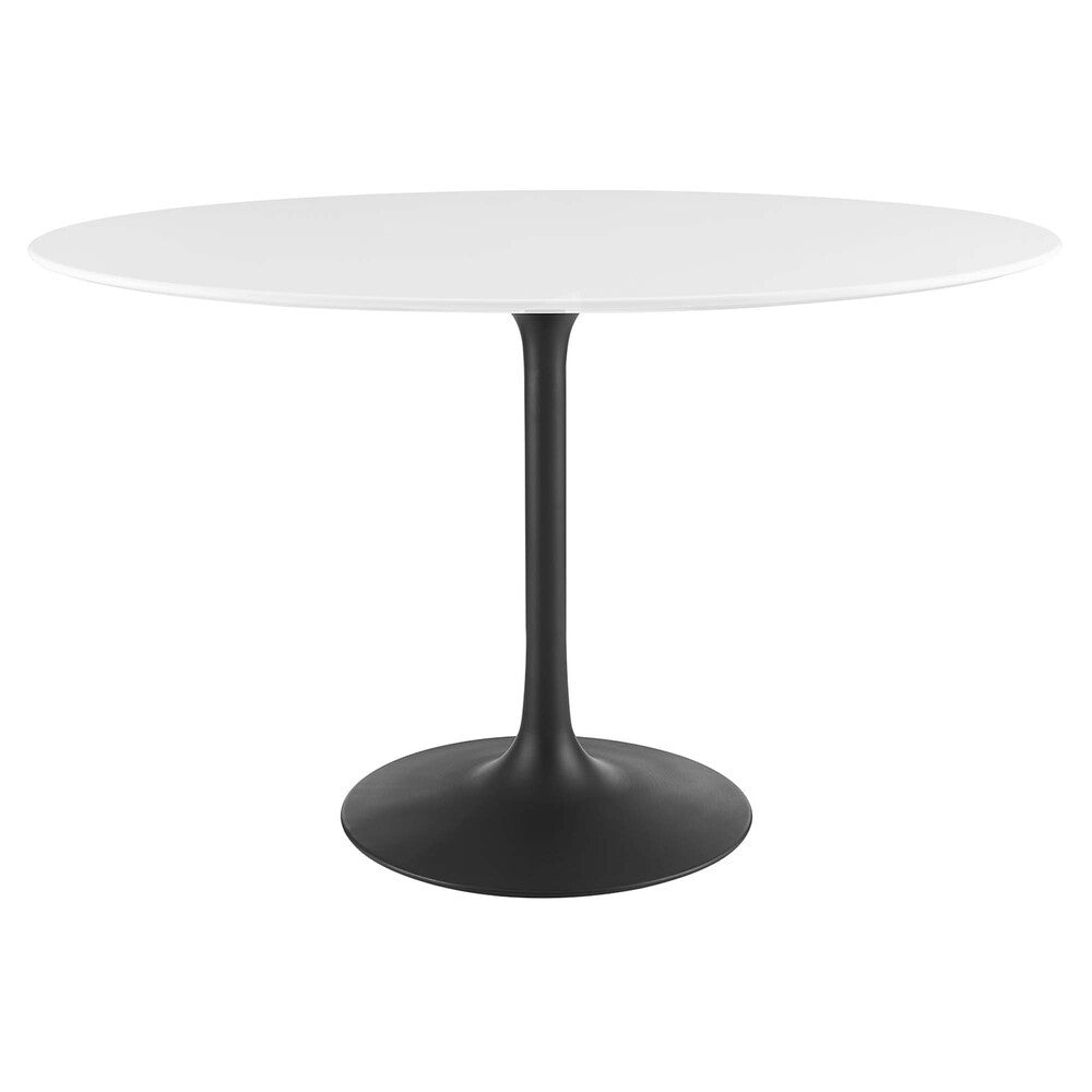EEI-3517-BLK-WHI Lippa 48" Oval Wood Dining Table by Modway