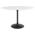 Modway EEI-3517-BLK-WHI Lippa 48" Oval Wood Dining Table Black White