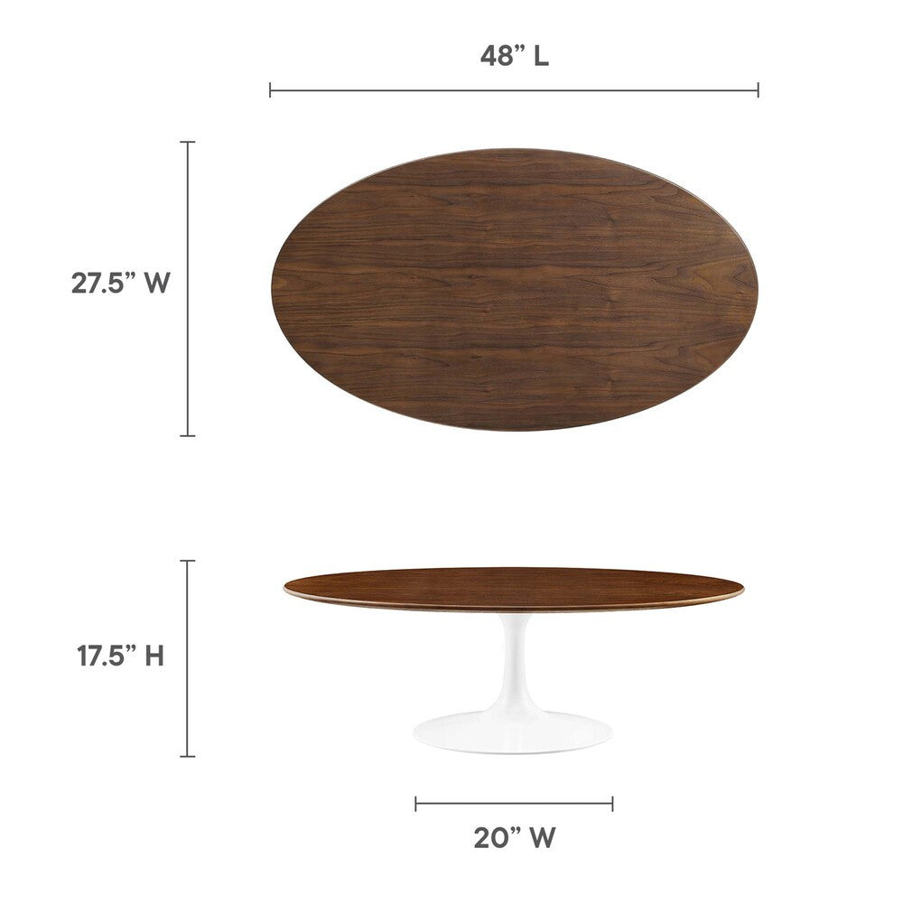 EEI-2020-WAL Lippa 48" Oval Wood Coffee Table by Modway