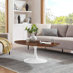 EEI-2020-WAL Lippa 48" Oval Wood Coffee Table by Modway