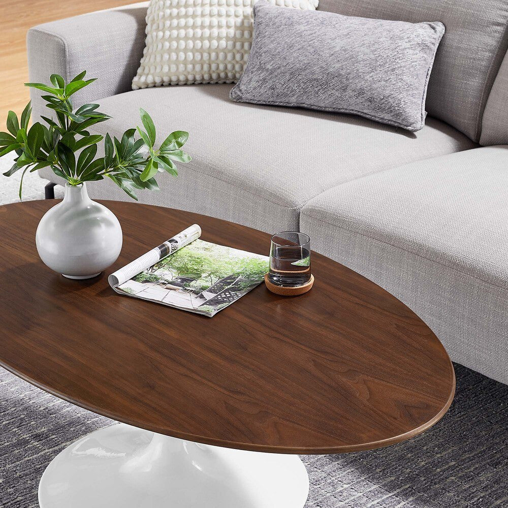 EEI-2020-WAL Lippa 48" Oval Wood Coffee Table by Modway