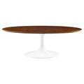 Modway EEI-2020-WAL Lippa 48" Oval Wood Coffee Table Walnut