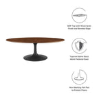 EEI-3538-BLK-WAL Lippa 48" Oval Wood Coffee Table by Modway