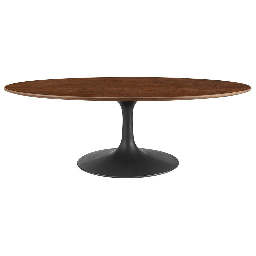 EEI-3538-BLK-WAL Lippa 48" Oval Wood Coffee Table by Modway