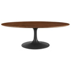 EEI-3538-BLK-WAL Lippa 48" Oval Wood Coffee Table by Modway
