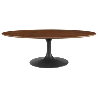 Modway EEI-3538-BLK-WAL Lippa 48" Oval Wood Coffee Table Black Walnut