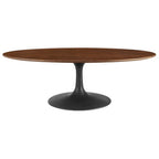 Modway EEI-3538-BLK-WAL Lippa 48" Oval Wood Coffee Table Black Walnut