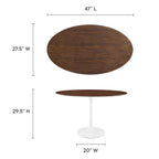 EEI-2019-WAL Lippa 48" Oval Wood Dining Table by Modway