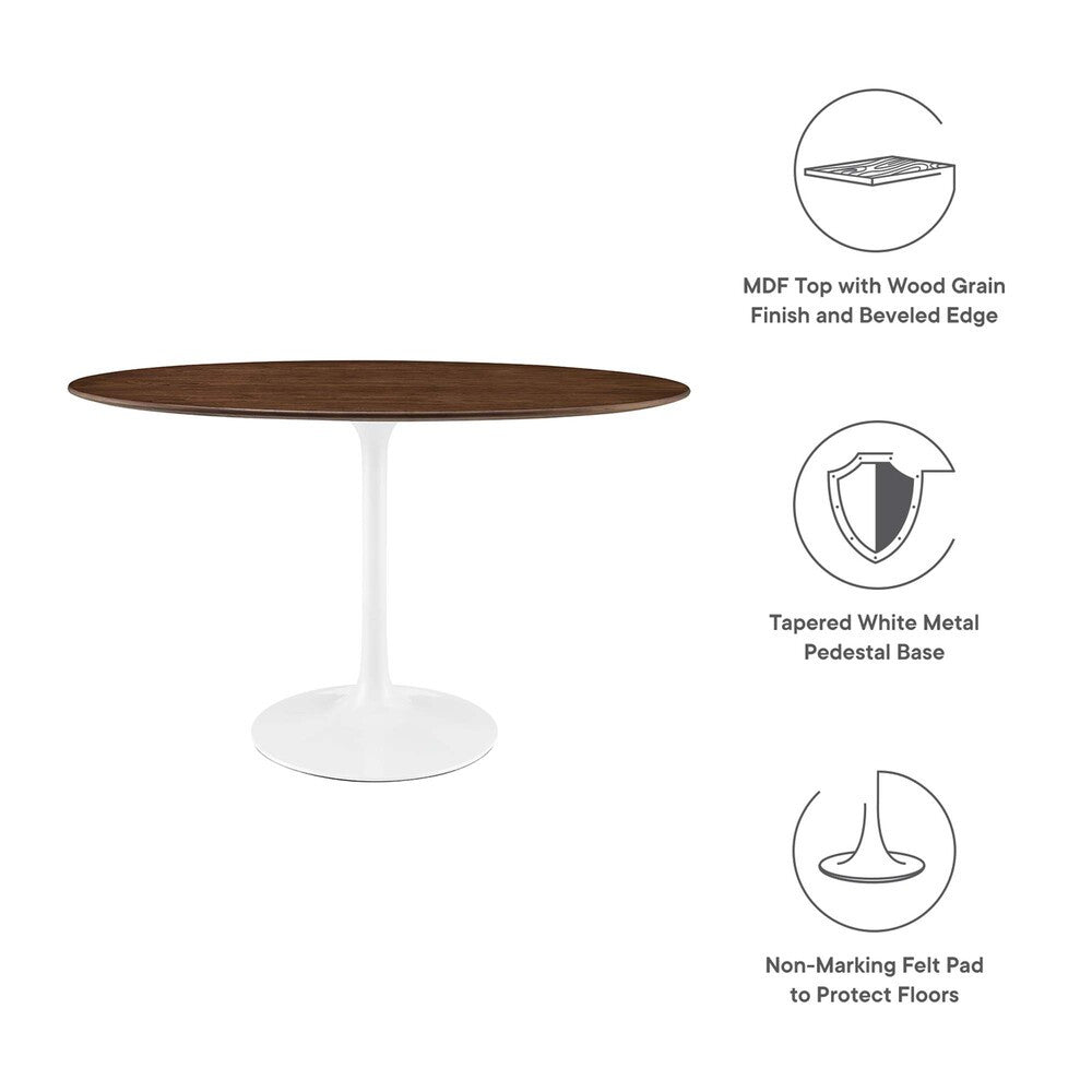 EEI-2019-WAL Lippa 48" Oval Wood Dining Table by Modway