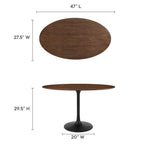 EEI-3520-BLK-WAL Lippa 48" Oval Wood Dining Table by Modway