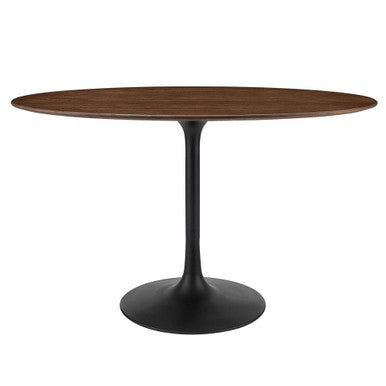 Modway EEI-3520-BLK-WAL Lippa 48" Oval Wood Dining Table Black Walnut