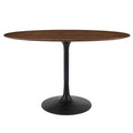 Modway EEI-3520-BLK-WAL Lippa 48" Oval Wood Dining Table Black Walnut