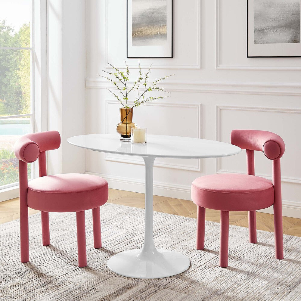 EEI-2017-WHI Lippa 48" Oval Wood Dining Table by Modway