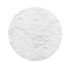 EEI-3232-GLD-WHI Lippa 48" Round Faux Marble Dining Table by Modway