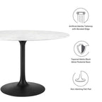 EEI-3527-BLK-WHI Lippa 48" Round Faux Marble Dining Table by Modway