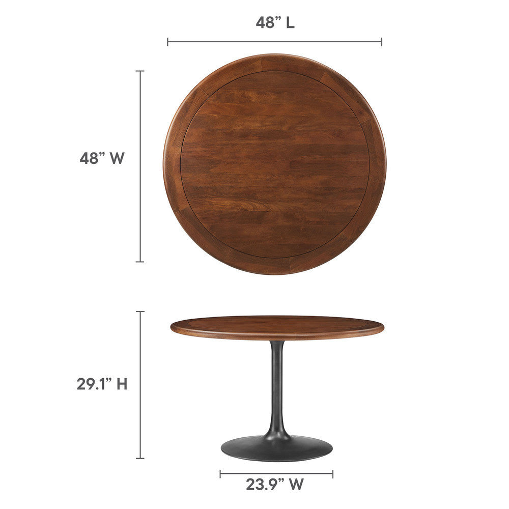 EEI-7070 Lippa 48" Round Pedestal Solid Wood Dining Table by Modway