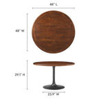 EEI-7070 Lippa 48" Round Pedestal Solid Wood Dining Table by Modway