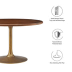 EEI-7070 Lippa 48" Round Pedestal Solid Wood Dining Table by Modway