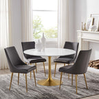 EEI-3227-GLD-WHI Lippa 48" Round Wood Dining Table by Modway