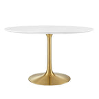 EEI-3227-GLD-WHI Lippa 48" Round Wood Dining Table by Modway