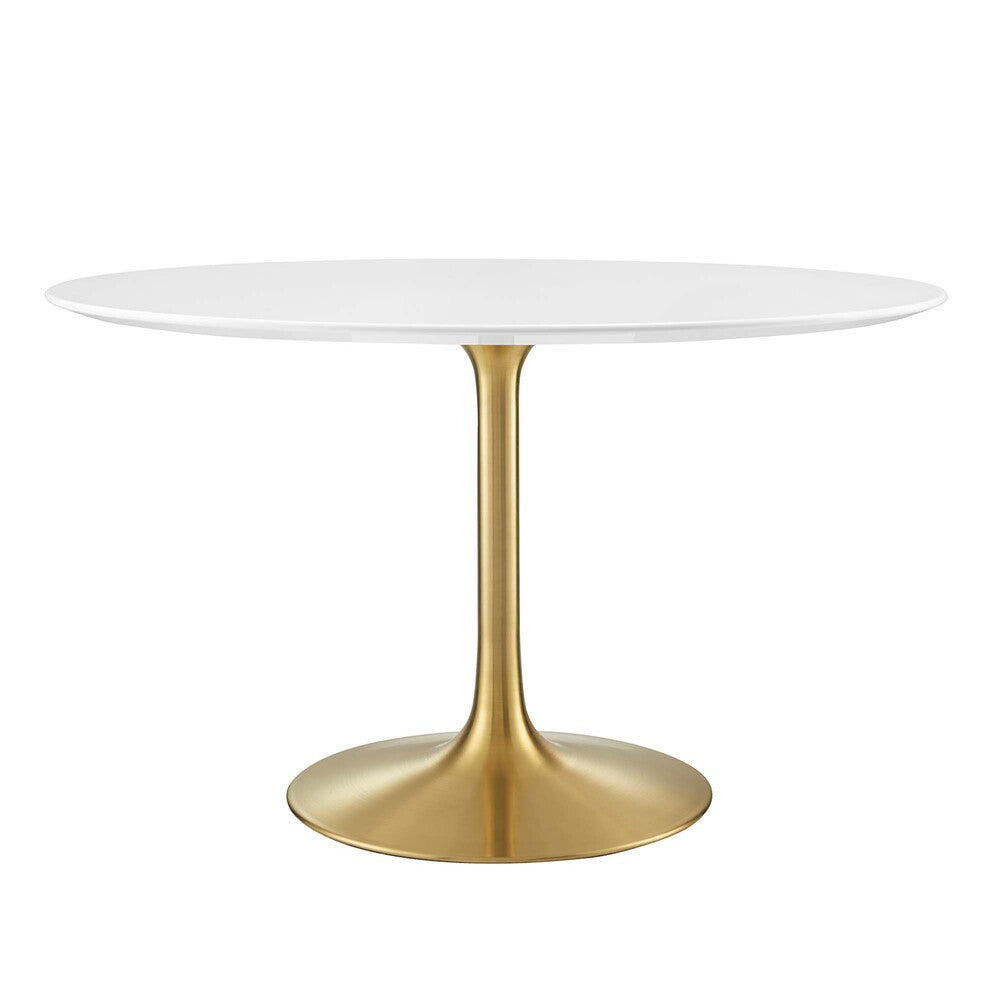 EEI-3227-GLD-WHI Lippa 48" Round Wood Dining Table by Modway