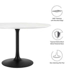 EEI-3522-BLK-WHI Lippa 48" Round Wood Dining Table by Modway