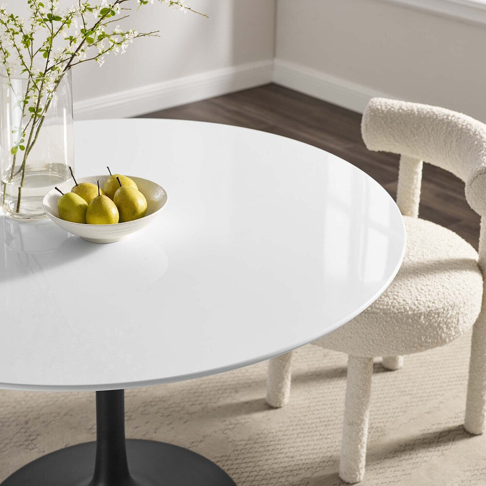 EEI-3522-BLK-WHI Lippa 48" Round Wood Dining Table by Modway