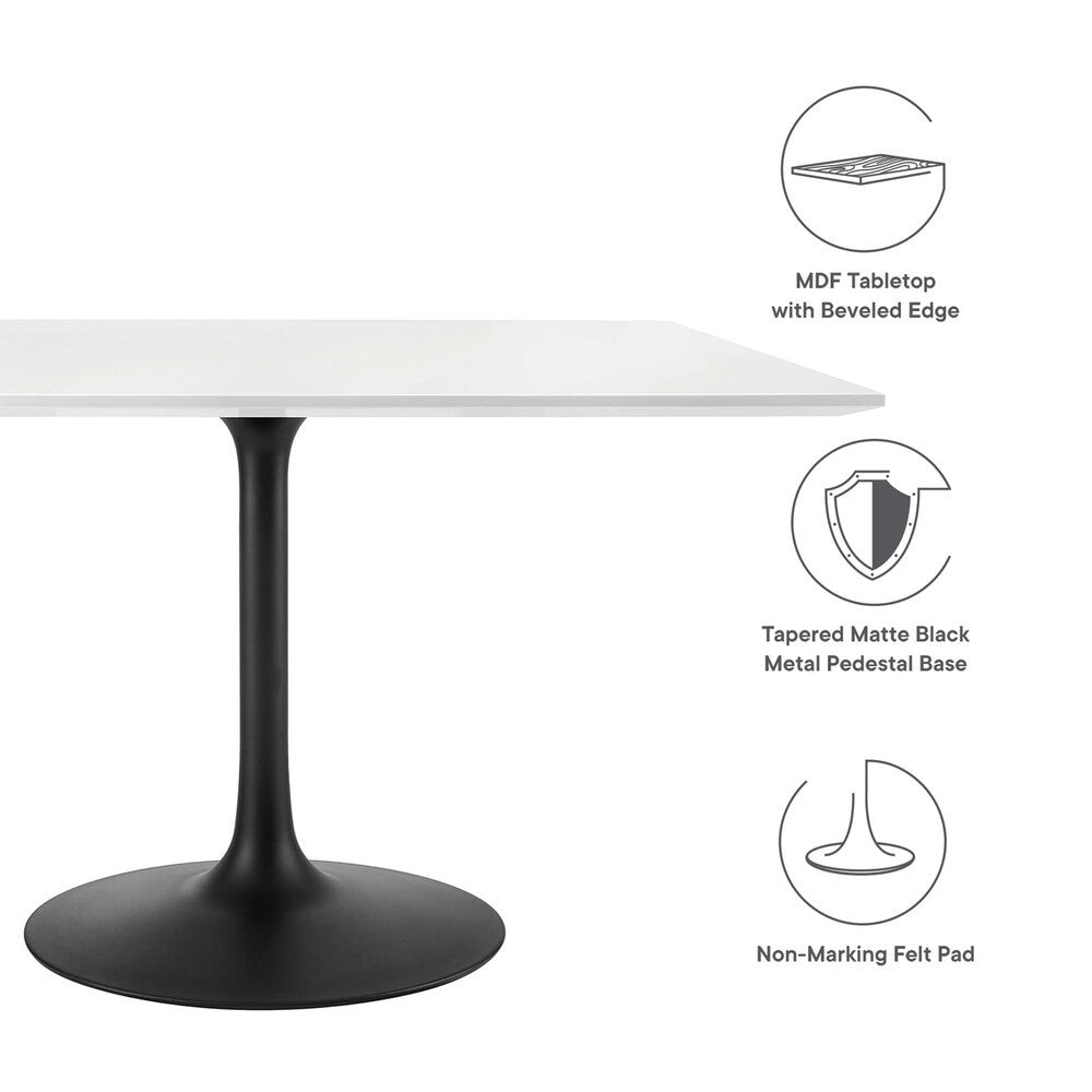 EEI-3525-BLK-WHI Lippa 48" Square Wood Dining Table by Modway